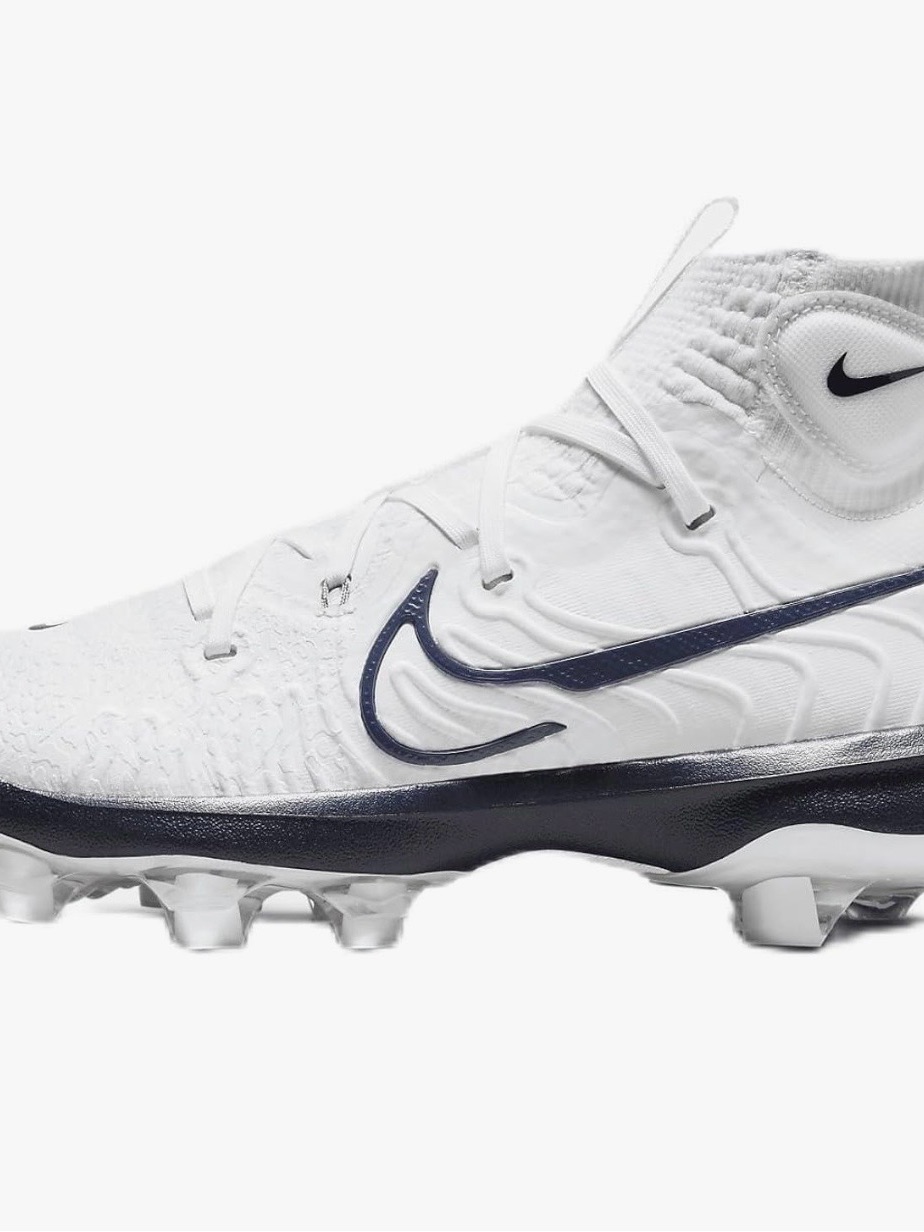 Nike Men’s White And Navy Athletic Cleat Sneaker